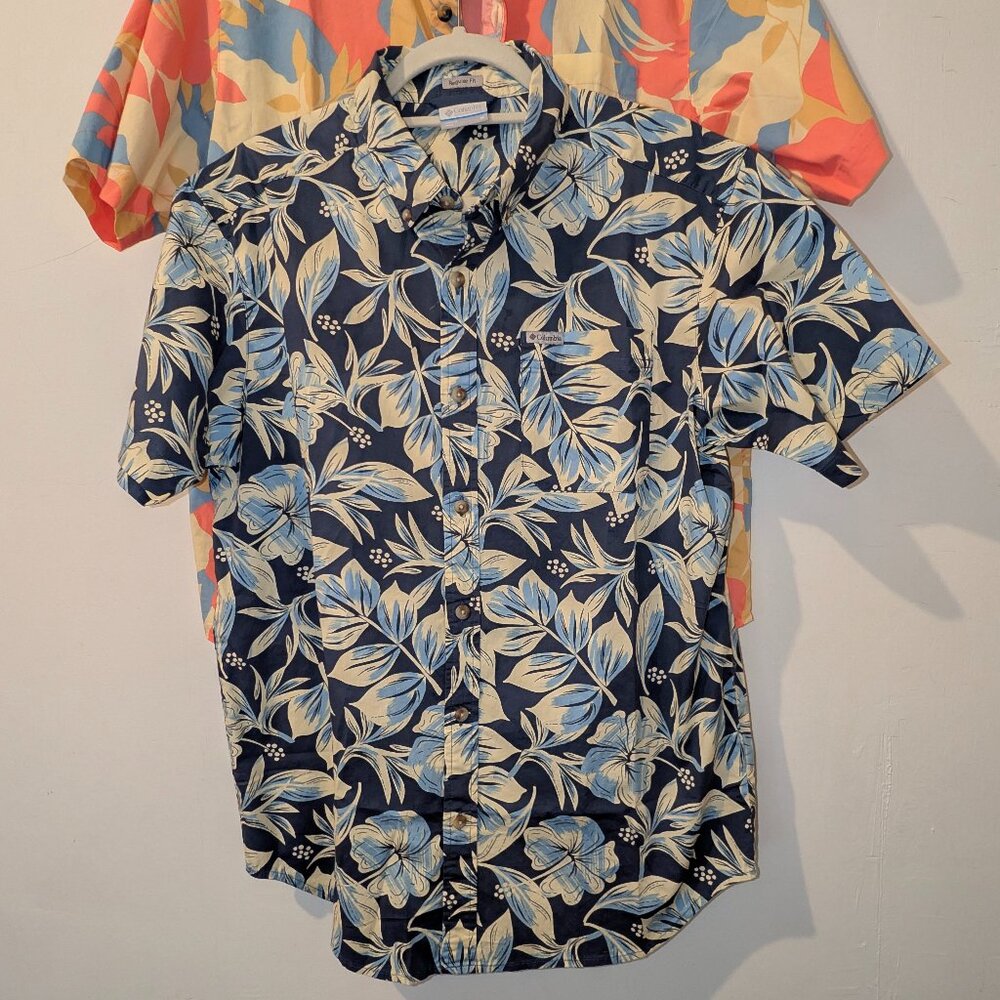Two Columbia tropical theme shirts, Men, Size M, Regular Fit. NEW. Cotton. - Picture 2 of 12